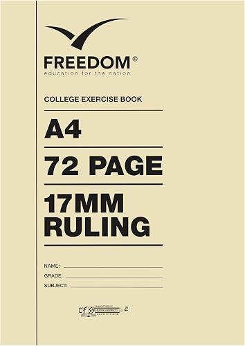 Freedom Stationery A4 72 Pages 17 mm Ruled College Exercise Book