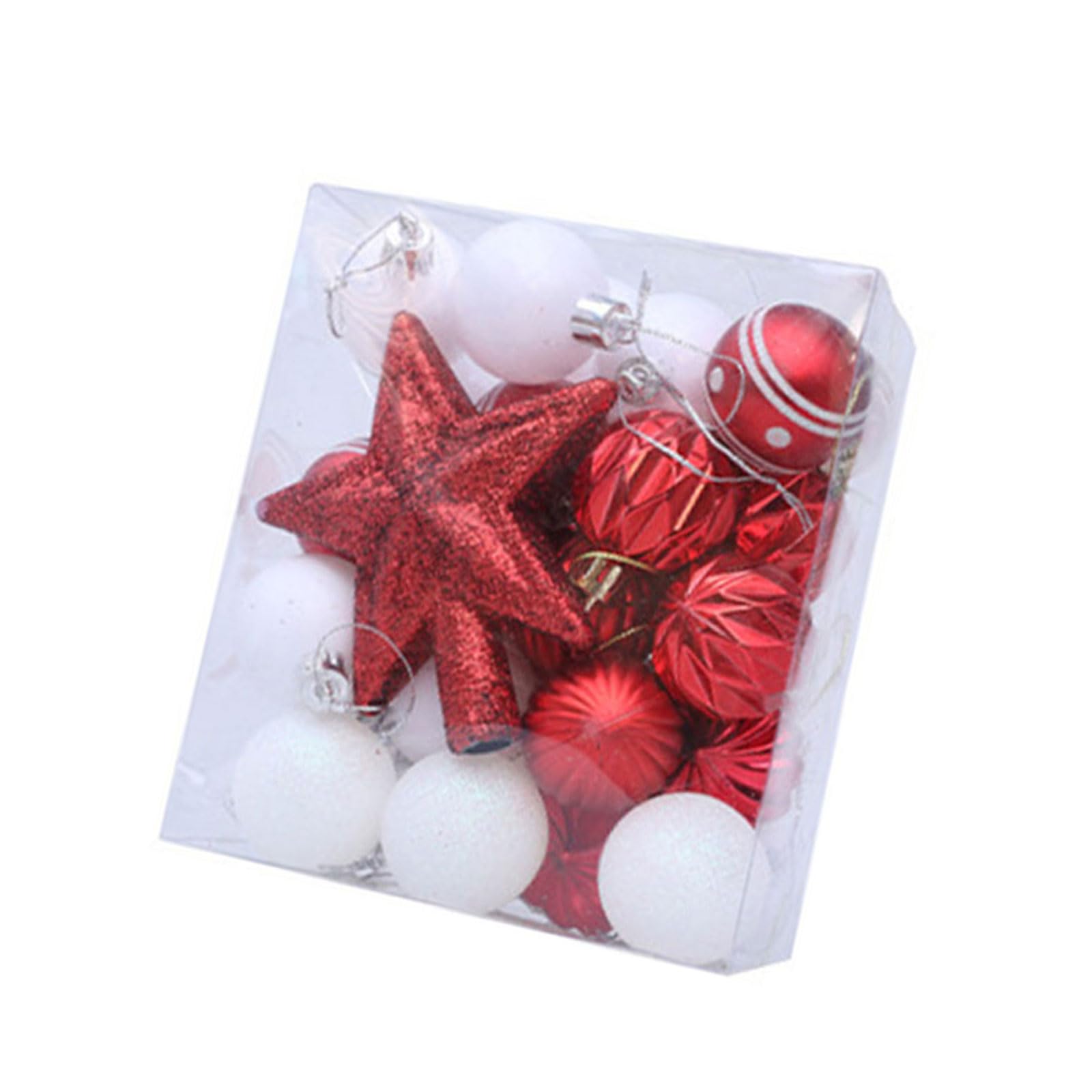 31Pcs Christmas Baubles Ball Tree Hanging Ornament for Wreath Mantels Winter Holiday Party Centerpieces Home Decor Accessory