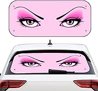 Vista 32 de Biyejit Parasol para ventana trasera de coche de vaca blanca y negra con ventosa, accesorios de automóvil con estampado de vaca, bloqueador solar