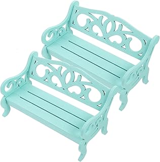 Doll Furniture 2Pcs Chair Wood Decor Mini Toys Wood Miniature Toy Mini Decor Accessories Furniture Doll Supplies Decorative Miniature Furniture