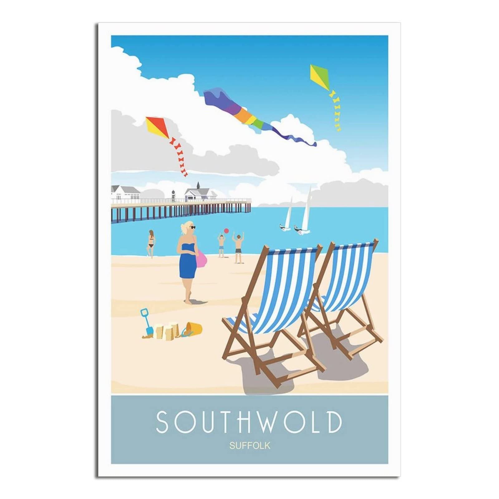 UEJD Vintage Southwold Beach Suffolk Travel Poster Decorative Posters Modern Bedroom Canvas Art Poster Picture Painting Posters Wall Decor Art Gift