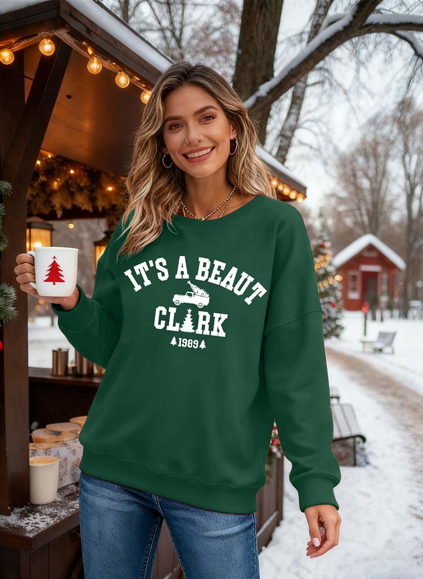 Christmas Sweatshirts for Women It's A Beaut Clark Sweatshirts Xmas Holiday Crewneck Long Sleeve Pullover - Image 4