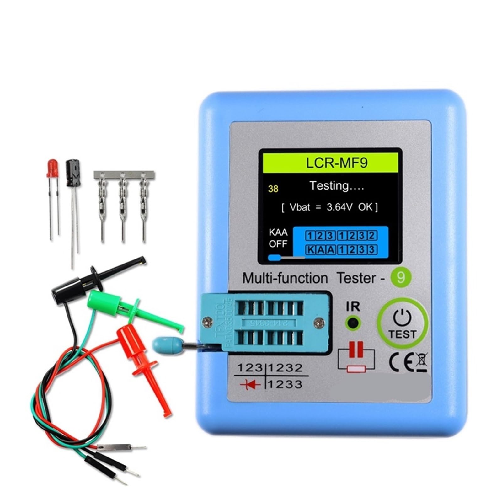 Probador De Transistores Con Multímetro Y Pantalla TFT LCD