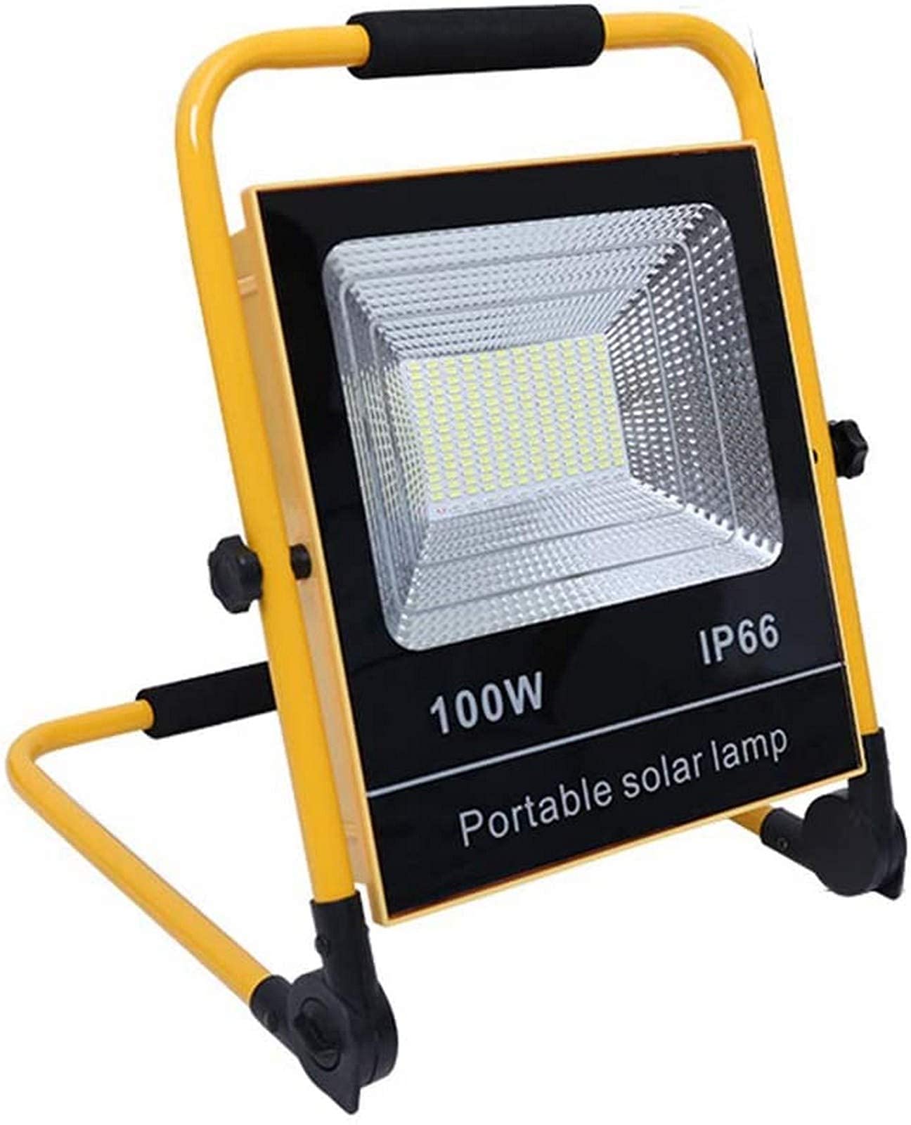 ZAKSEM Portable LED Lights Rechargeable Work Flood Lights Waterproof IP65 with Solar Panel, 2200 lm/2700 lm, 3 Light Modes, Dusk to Dawn Auto On/Off, LED Floodlight for Outdoor Camping Wo