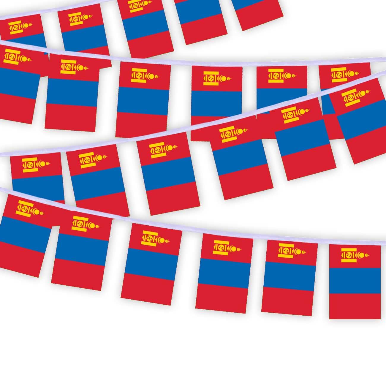 30 PCS Mongolia Flag String,32 FT Mongolian Decor Bunting,Decoration Banner for Outdoor Indoor Patio Yard Decor — image 1