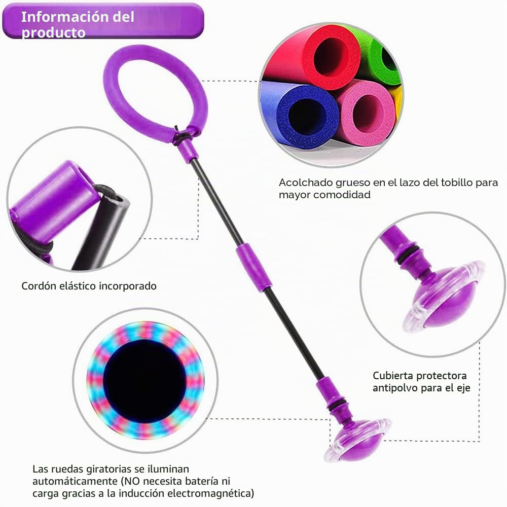 Shine Bola de Salto de Tobillo LED Intermitente - Anillo Plegable Colorido Flash para Niños