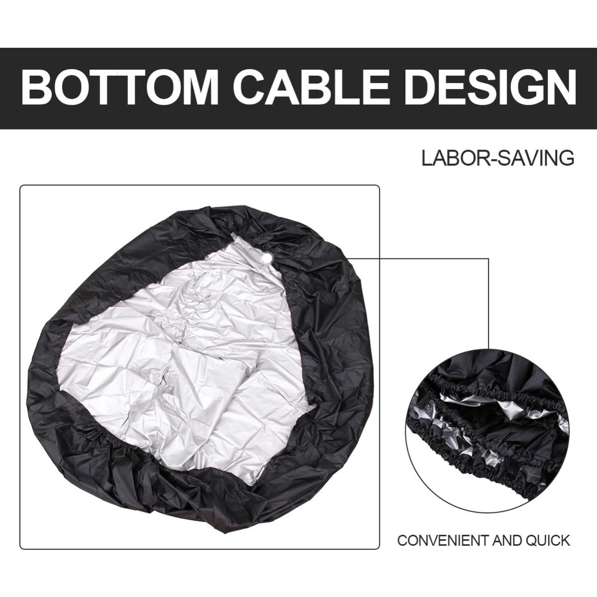Telo Copertura Rasaerba Nero Xl in Pvc Poliestere