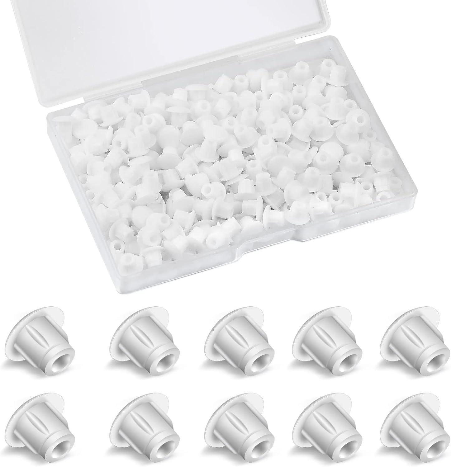 AIEX 150 Pieces 10mm/0.39 Inch Plastic Hole Covers, White Plastic for