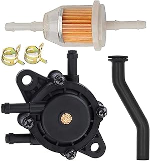 808656 491922 Fuel Pump for B&S Lawn Mower Tractor Gas Fuel Pump & 596163 Vacuum Hose with AM116304 Fuel Filter for Hon&da Yamaha 691034 692313 808492 J&D Koh&ler 17HP-25 HP Small Engine