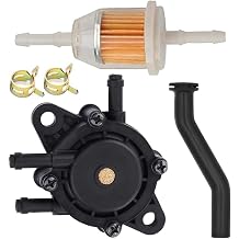 808656 491922 Fuel Pump for B&S Lawn Mower Tractor Gas Fuel Pump & 596163 Vacuum Hose with AM116304 Fuel Filter for Hon&da Yamaha 691034 692313 808492 J&D Koh&ler 17HP-25 HP Small Engine