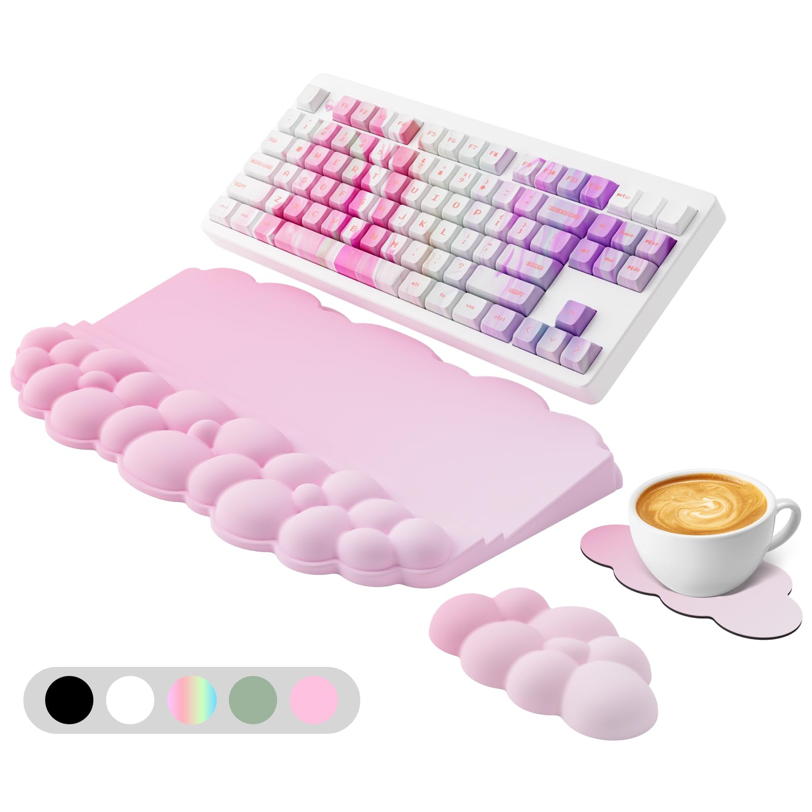 Wrist Rest with Keyboard Stand Ergonomic Computer Wrist Support Pad Cloud Keyboard Riser Holder with Wrist Pad Memory