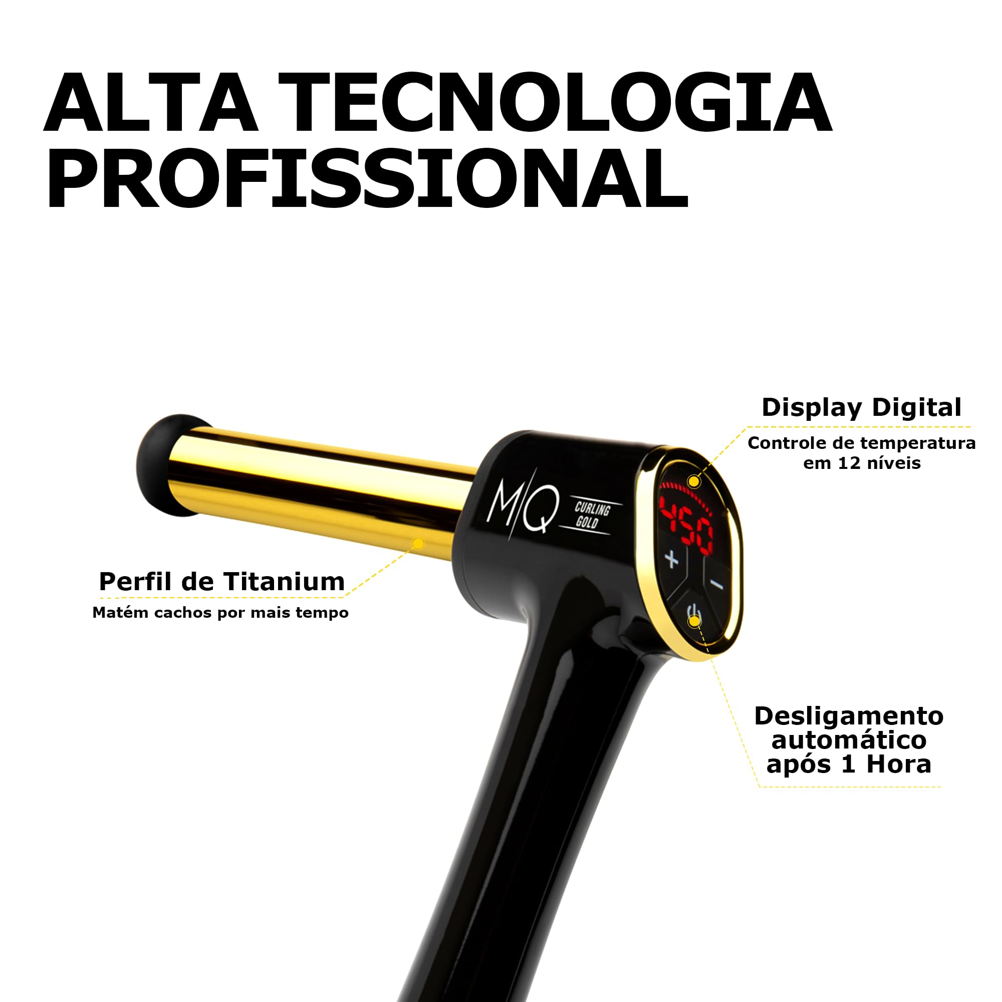 MQ Professional Curling Gold Titanium 25mm - Modelador de Cachos 240g