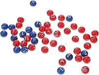 Vista 1 de 49 bolas de bingo de repuesto de plástico numeradas de 1 a 49, para noches de bingo, rifas y más, reemplazos perdidos de bolas de bingo (rojo + azul)