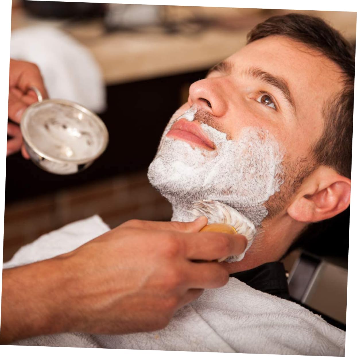 PartyKindom Shaving Brush Beard Care Tool Wooden Handle Stylish Design for Gentle Shaving