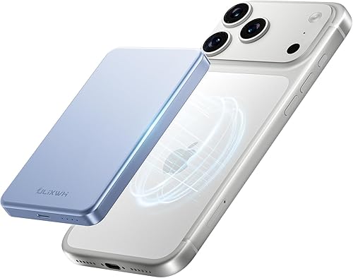 Miniatura 11 de 10,000 mAh para cargador de batería MagSafe ultra delgado, cargador inalámbrico magnético con cable USB-C, batería portátil de carga rápida para Oro