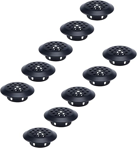 MY MIRONEY Ventilación de aire de 1 pulgada (0.984 in), 10 unidades, color negro, circular, de acero inoxidable, con agujero de malla, para cocina,