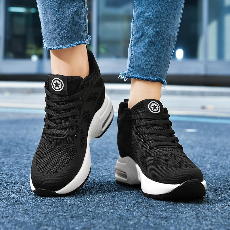 Women's Wedge Sneakers Invisible High-Heeled Leisure Walking Shoes Breathable Air Cushion Casual Footwear - Image 8