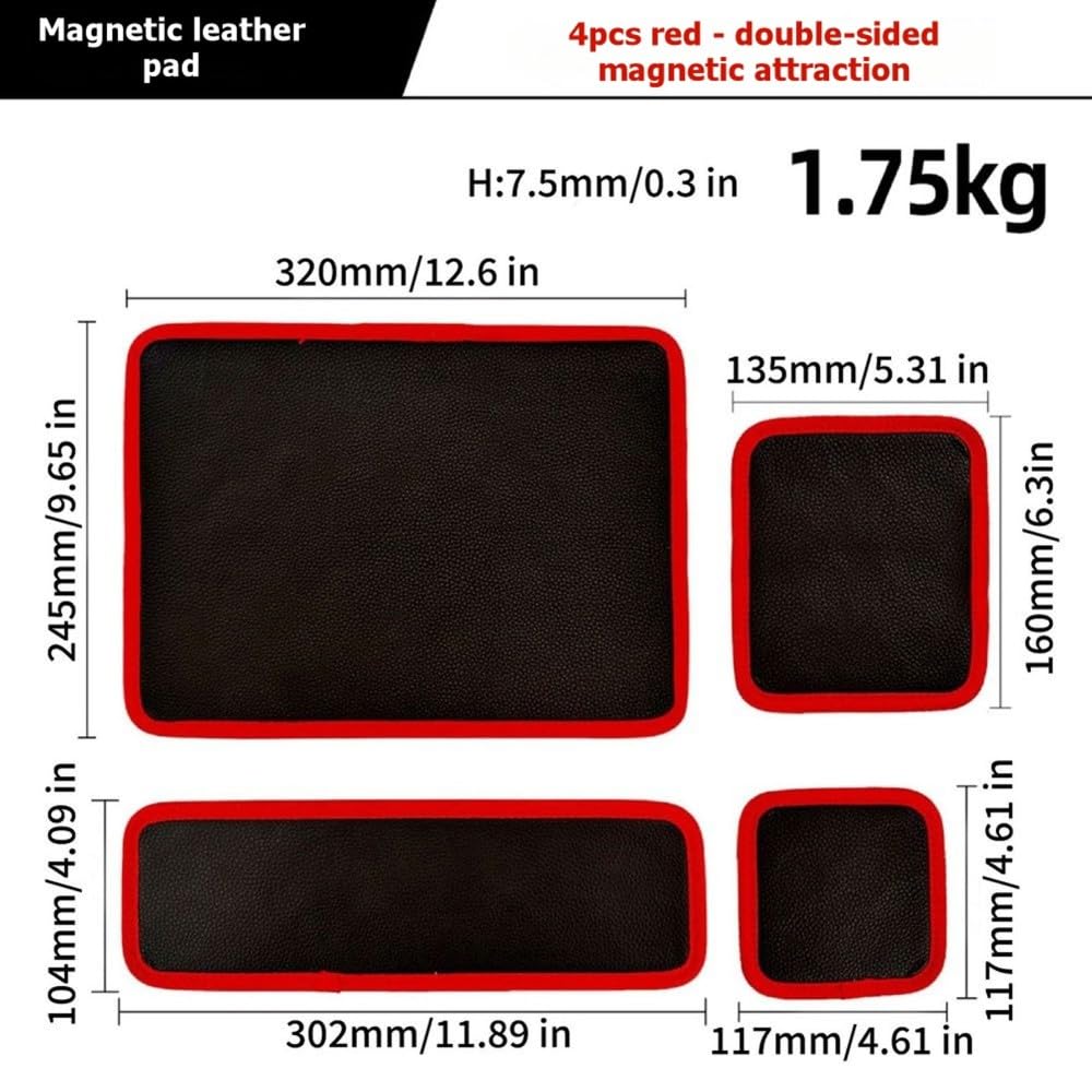Juego de 4 Piezas de Alfombrillas Magnéticas para Herramientas, Alfombrillas Magnéticas Flexibles para Taller y Reparación Automotriz, Organiza Llaves, Tornillos, Pernos