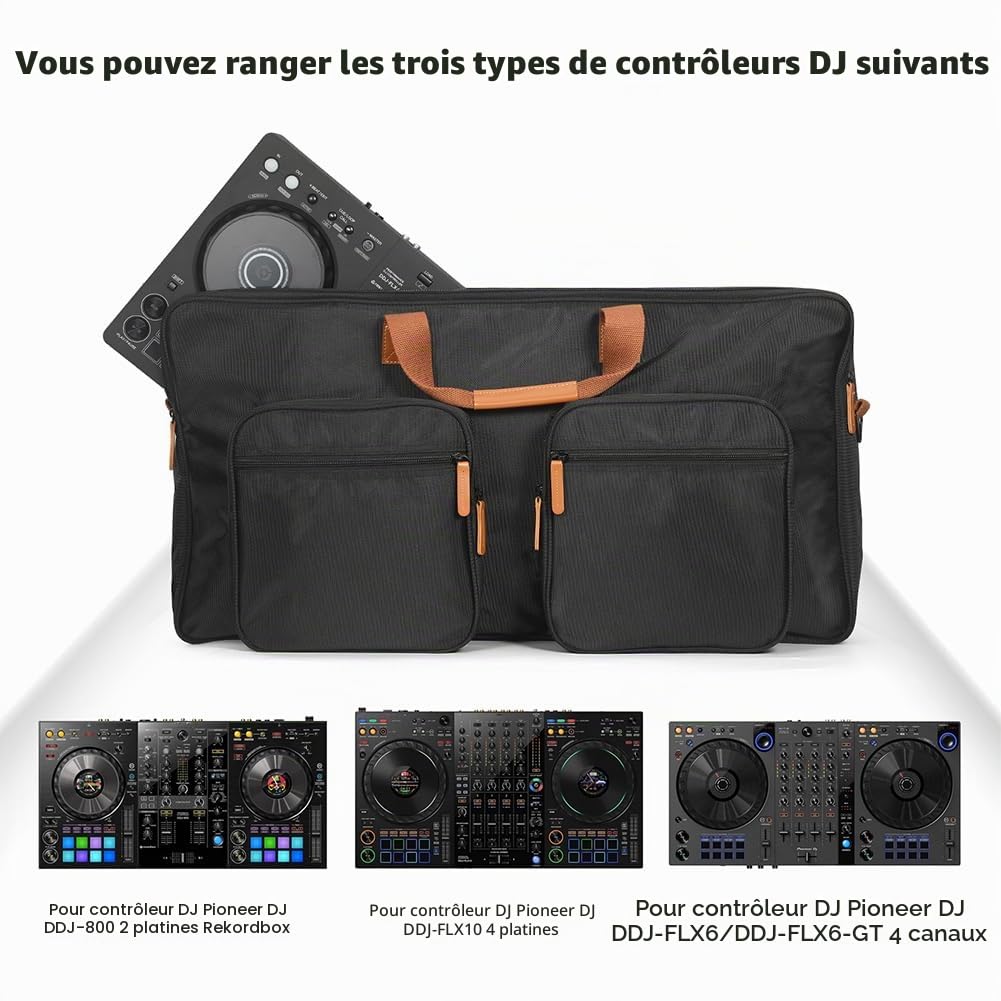 Housse de protection pour contrôleur DJ Pioneer DDJ-800 DDJ-FLX104 FLX6, étui de protection pour contrôleur DJ avec bandoulière, sac de voyage portable pour équipement DJ, noir, Dongsen, Noir