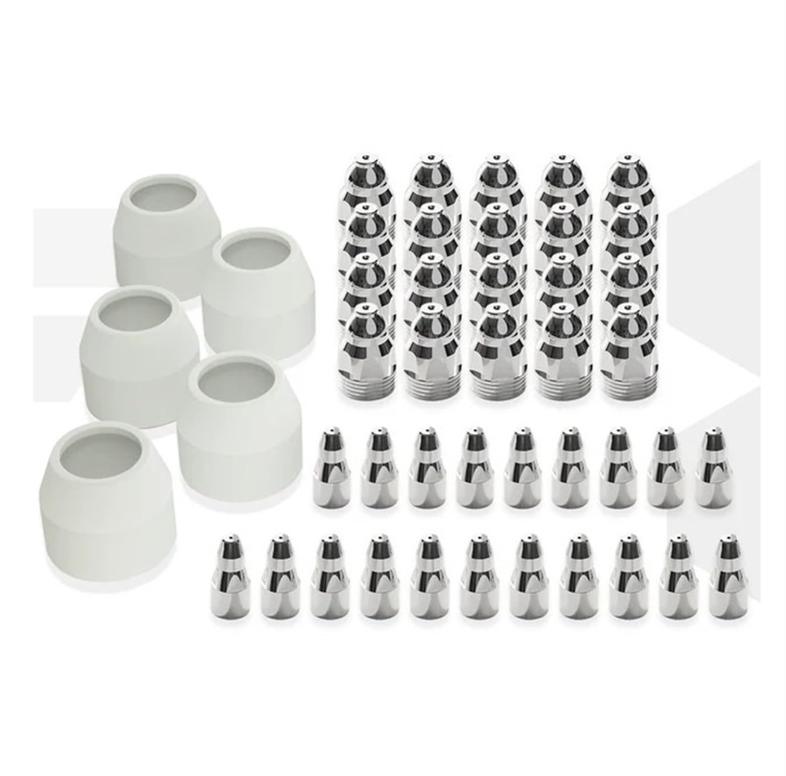ZagYing 25/45PCS P80 Plasma Cutting Consumables Kits Shield Cups Tips Nozzles Electrodes CNC Plasma Cutter Torch Consumables