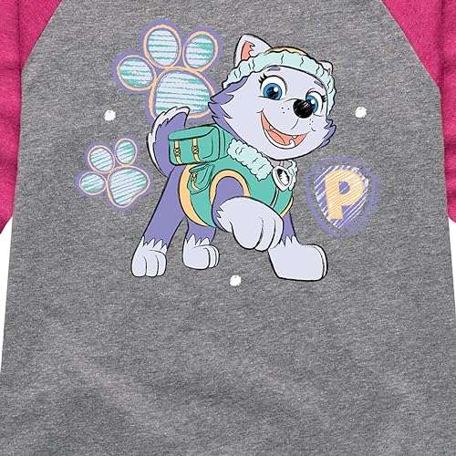 HYBRID APPAREL - Paw Patrol - Everest Sketch - Toddler & Youth Girls Raglan Graphic T-Shirt3