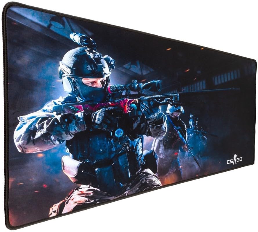 Image of Large Extended Long 700 x 300 mm Mouse Pad for Keyboard & Mouse | Water Resistant Anti Slip Surface Ideal for Office Home and Gaming Setup (CS GO Blue -1)