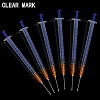 Vista 6 de Paquete de 25 jeringas de plástico de 1ml/cc con 25 Ga y tapa, envueltas individualmente selladas, para laboratorios científicos, medición