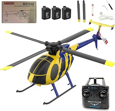 RC ERA C184 MD500 RC Helicopter for Beginners, Gyro & Optical Sensor Stabilized, Easy to Fly 2.4GHz 4CH Flybarless RTF Remote Control Helicopter