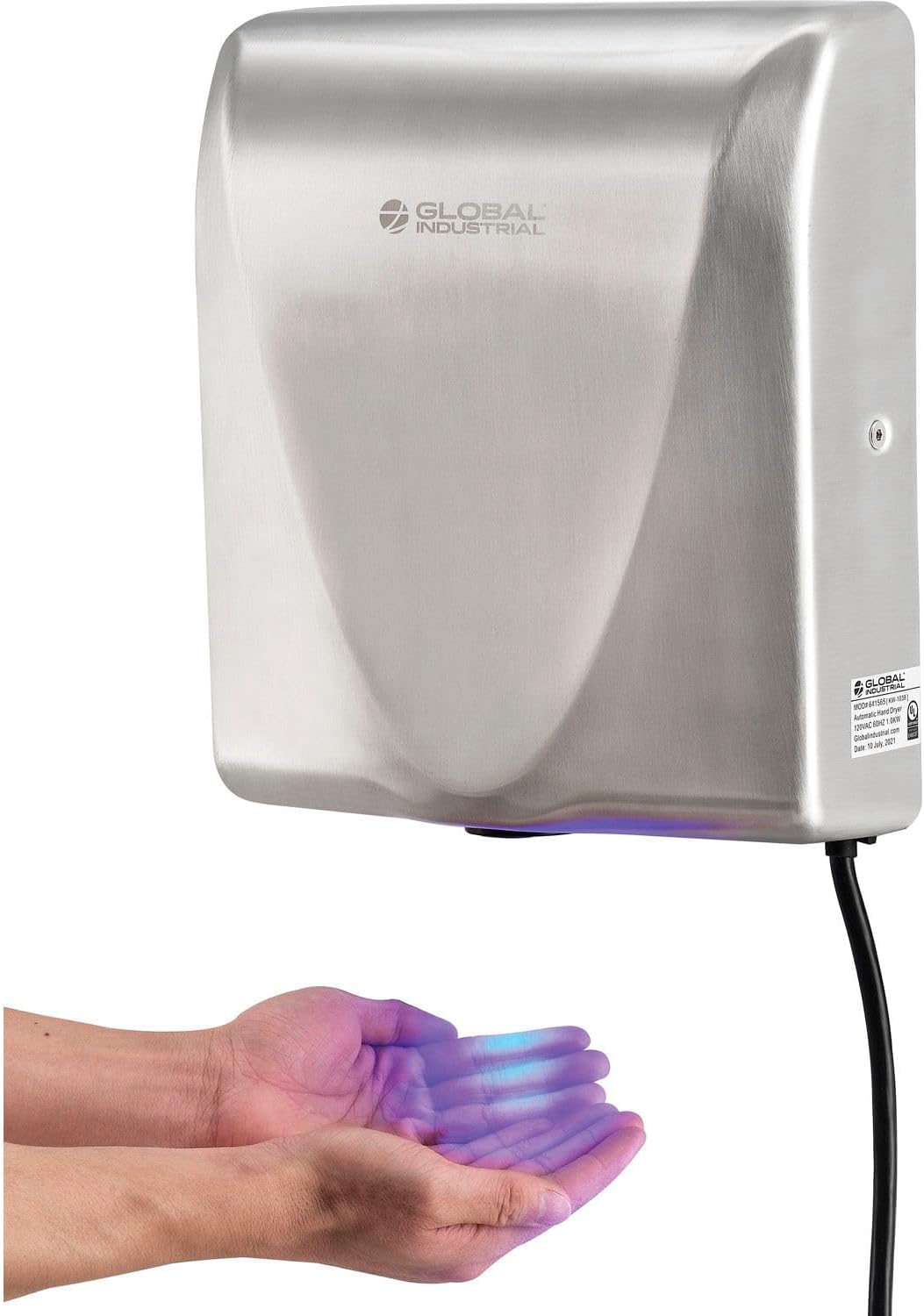 High Velocity Automatic Thin Hand Dryer, ADA, Brushed Stainless, 120V