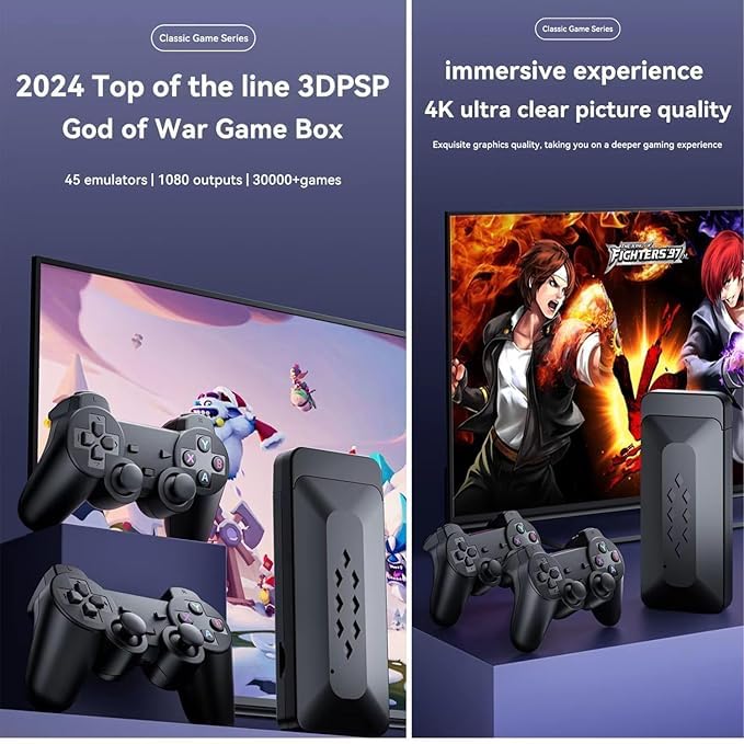 Image of M33 Game Stick 37000+ INBUILT Video Game Console Retro Classic 3D 4K Full HD with 2 Wireless Gamepad Plug & Play Video Game 64GB