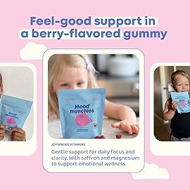 JoySpring Saffron Gummies for Kids | Saffron Extract with GABA Supplements Offer Mood Support and Calms Temper Tantrums | Sugar Free Gummies
