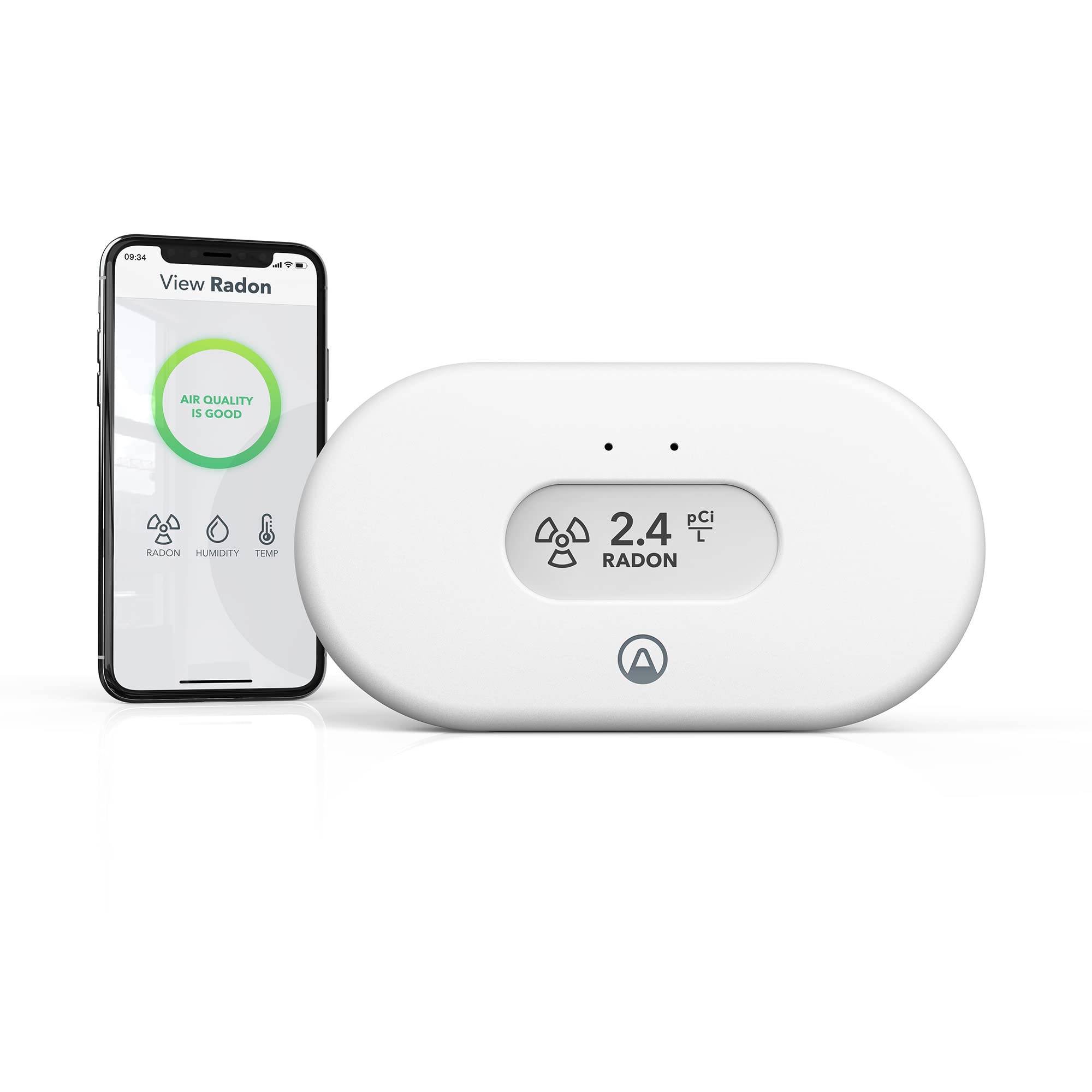 Airthings 2960 View Plus - Intelligenter Radon und Luftqualitätsmonitor mit WLAN-Verbindung, Hub-Funktionalität & Calm Tech Display