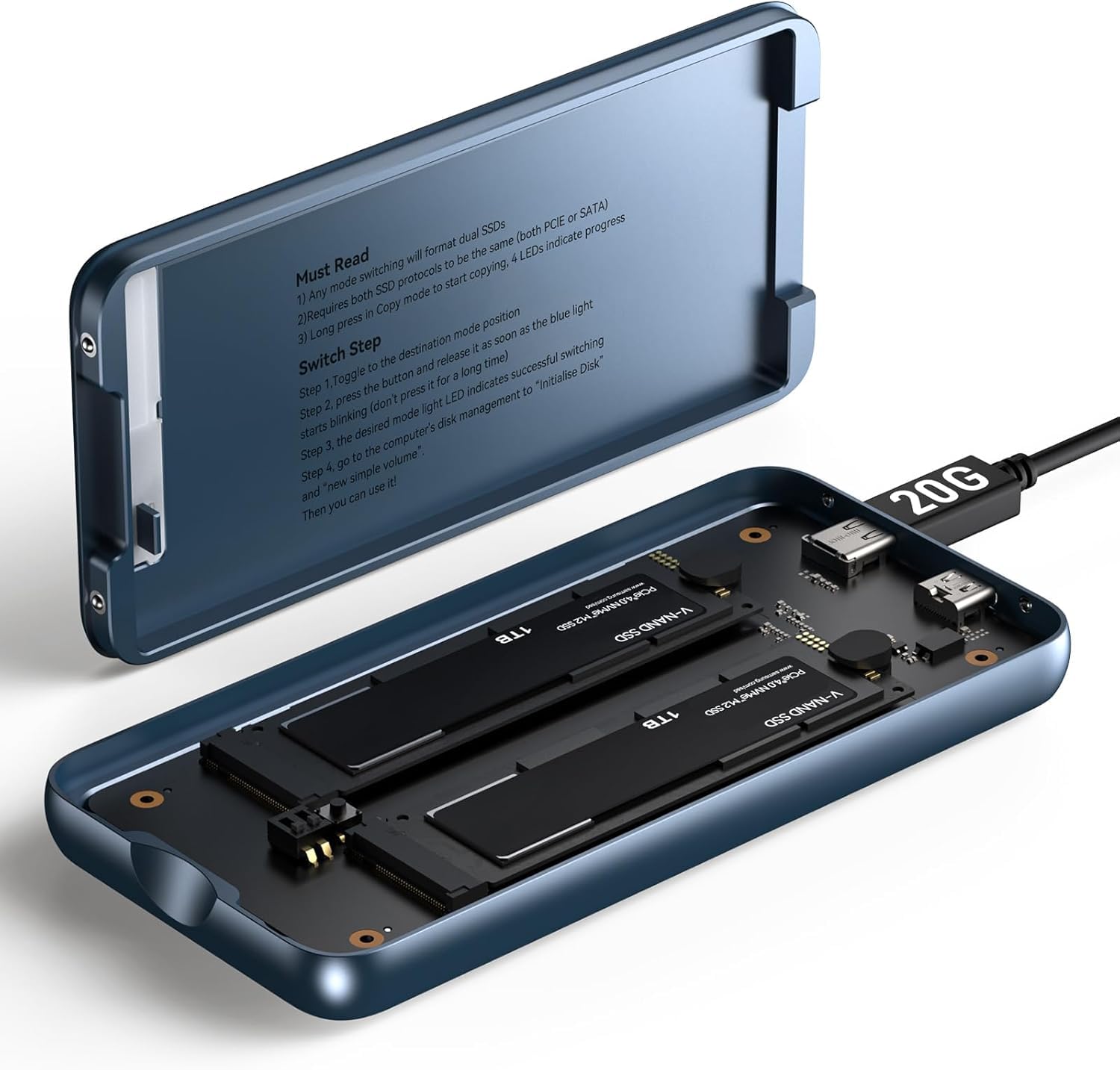 Amazon.com: Dual Bay Raid SSD Enclosure: 2280 M2 Hard Drive