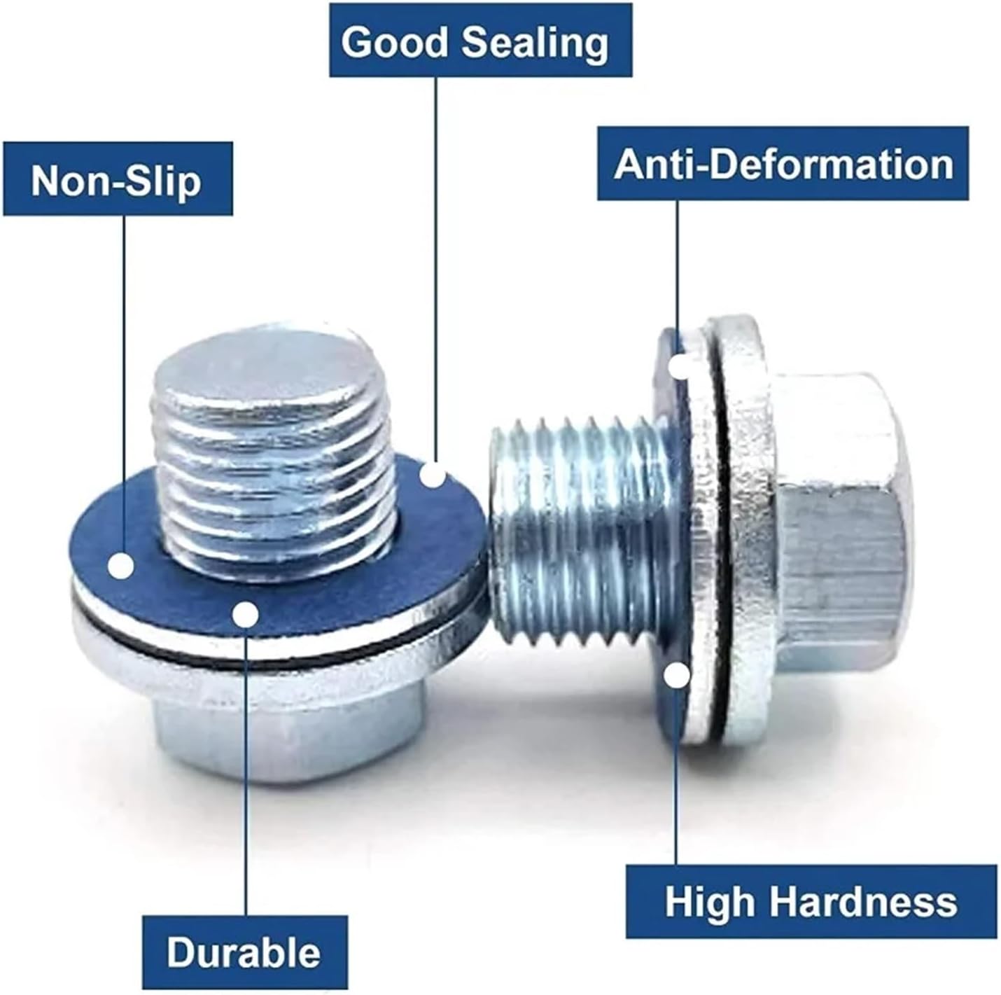 Car Screw Gasket Cars Engine Seal Aluminum Oil Drain Plug Screws Washers Wear Part Automotive Replacement Accessories(40pcs)