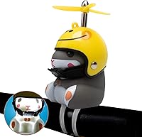 Vista 13 de wonuu - Campana de bicicleta con luz y casco, linda bocina de bicicleta con forma de hamster, decoración de salpicadero, campanas de bicicleta