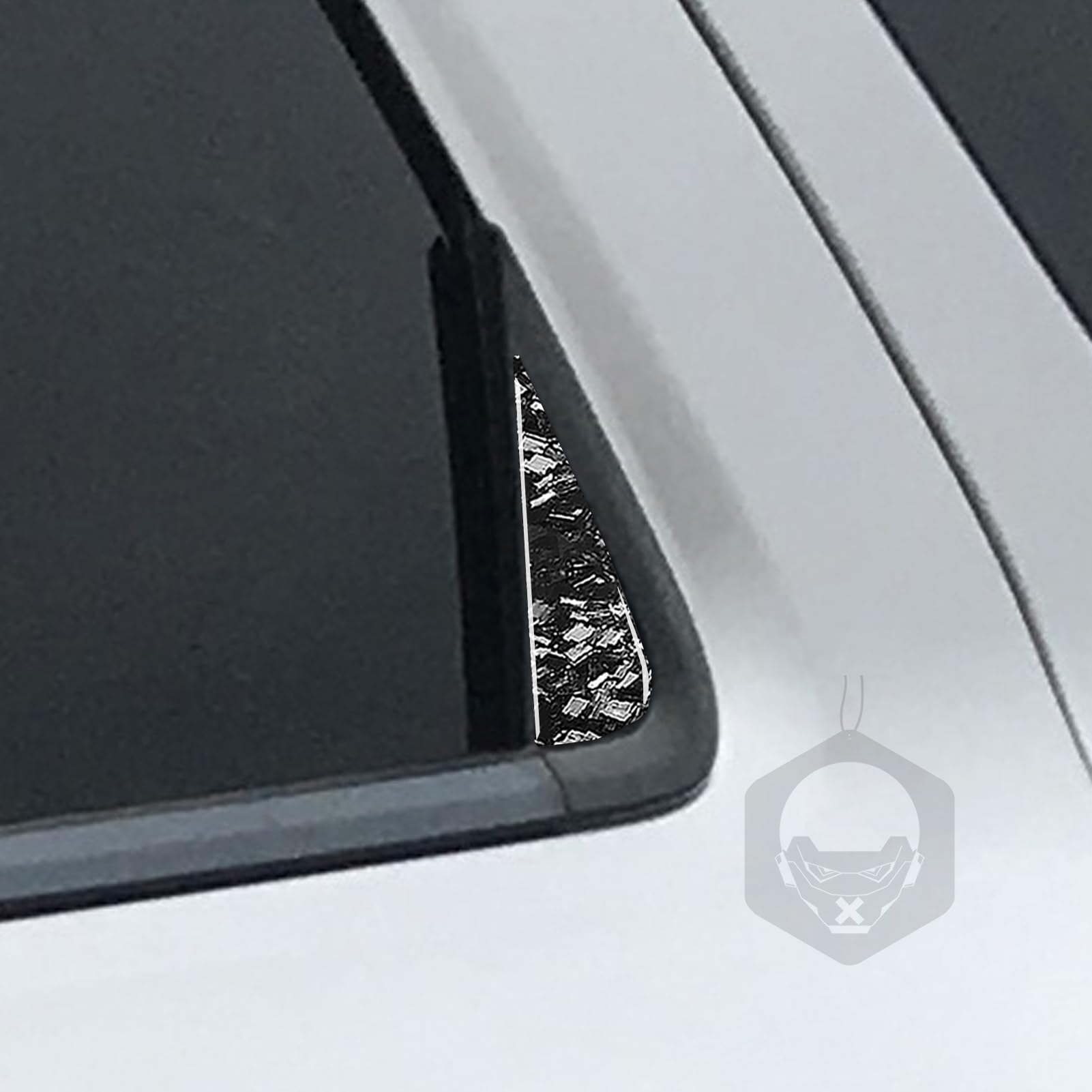 Real Bright Black Forged Carbon Fiber Car Outer A B Pillar Post Door Pull Handle Switch Decoration Kit — view 6