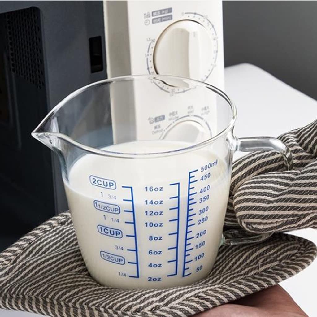 Vaso con Tazas de Leche graduadas Tazas medidoras para Hornear en casa Tazas de Desayuno Tazas graduadas Medidor de Cocina (Color : 250ml) (500ml)