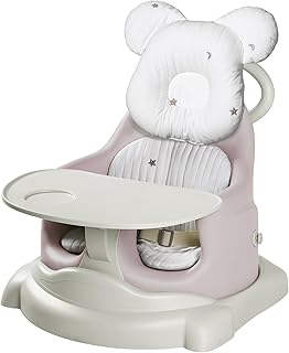 GU MODE ベビーチェア 6way キャスター付き 手押し車 ブースターシート椅子 食事チェア 離乳食 ベビーバスチェア 背もたれ ベルト リード お風呂 多機能 抗菌 安全設計 簡単設置 快適柔軟 43×49×44.5cm (ピンク, ハイタイプ)