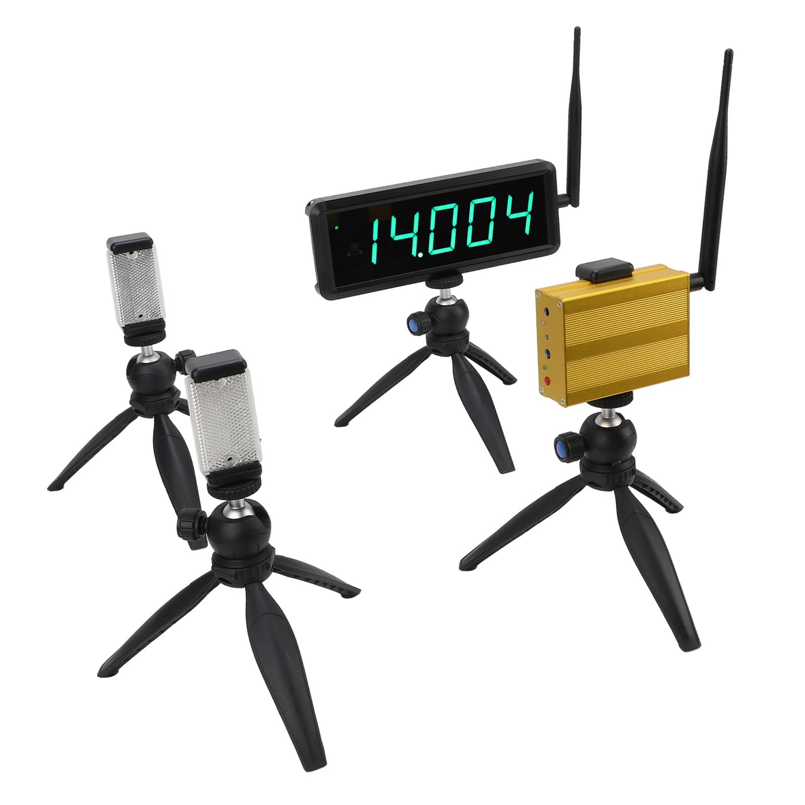 Cronometro da Gara per Sprint Wireless a 5 Cifre, Cronometro per Bici Senza Pedali, con Supporto per Treppiede, Telecomando, Orologio con Conto Alla Rovescia a LED Impermeabile