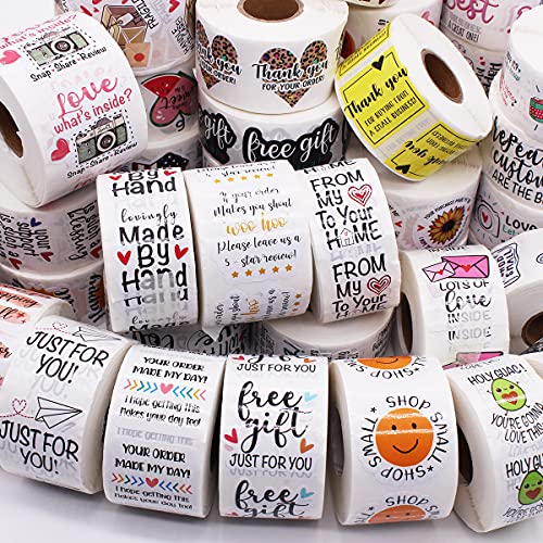 Littlefa Oh Happy Day Business Stickers,Cute Rainbow Happy Mail Stickers,Thank You Stickers,Small Business Stickers, Envelopes Stickers For Gift Bags Packaging 500 Pcs #TOP6