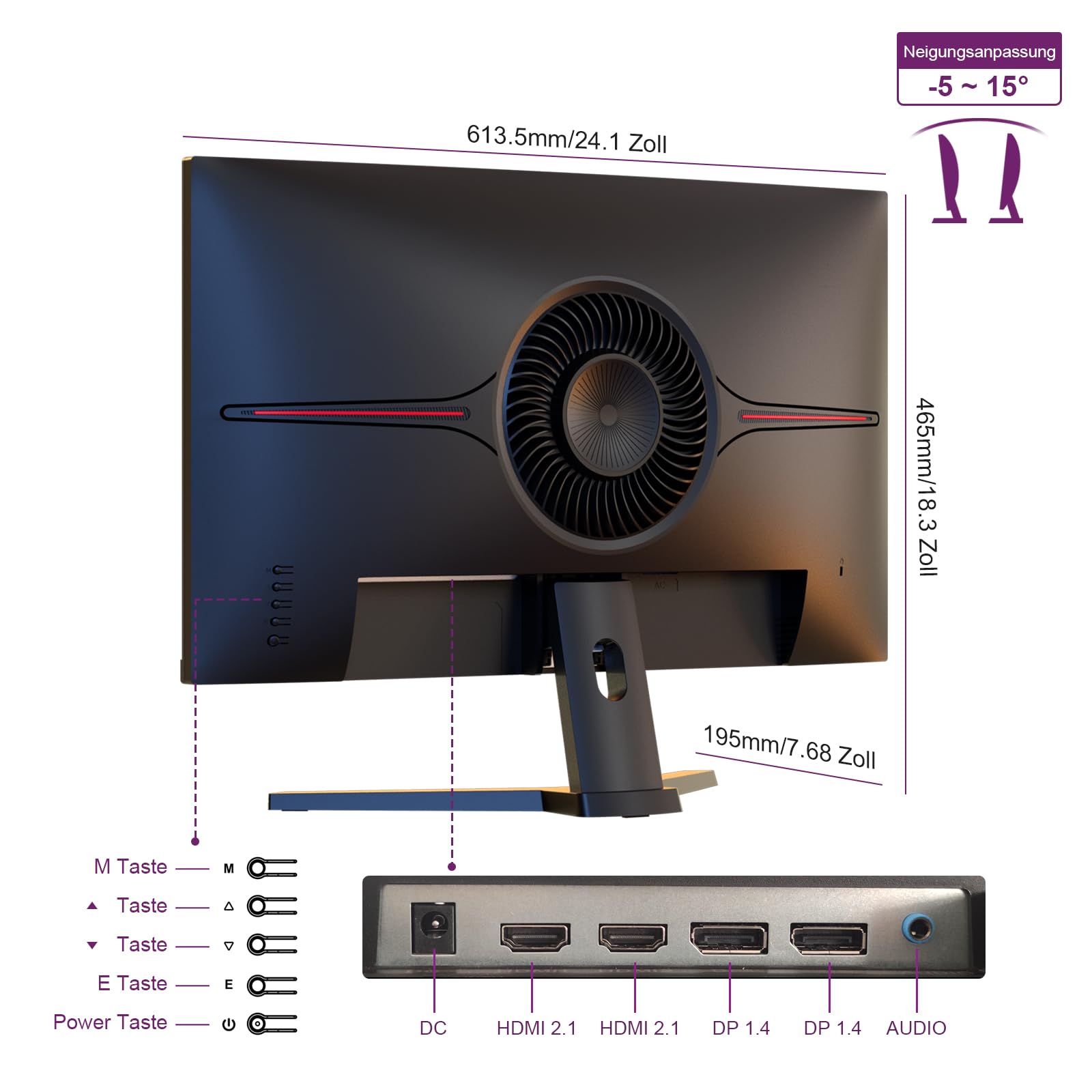 27 Inch Gaming Monitor, Computer Monitors 200Hz, PC Display QHD 1440p, IPS, 1ms, 95% DCI-P3, Eye-Care, Lowblue, HDMI 2.1 & DP 1.4