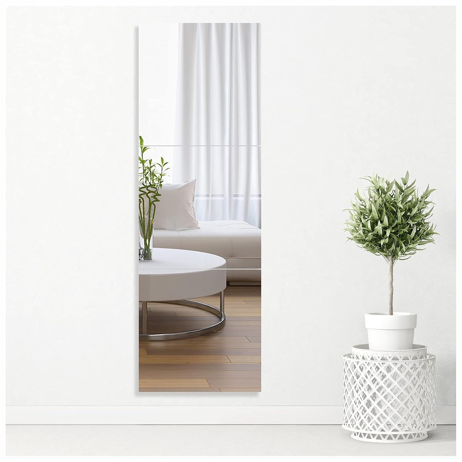 windowera Long Size Mirror, Full Length Mirror, 12 inch × 36 inch Mirror, 3 Tiles of 12 × 12 inches, Yoga Gym Mirror, Easy mounting-picture-16