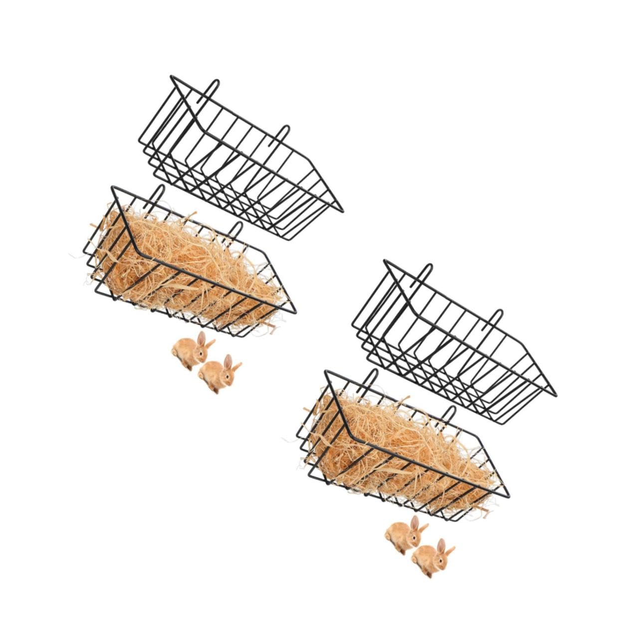 VICASKY 4 Pezzi Mangiatoia Appesa per Conigli e Piccoli Animali in Resistente Porta Fieno Antimorso Design e Adatta per Gabbie e Altri Animali Domestici