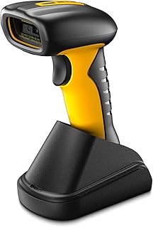 NETUM Upgraded QR Industrial Bluetooth Barcode Scanner with Charging Dock, Wireless 2D 1D Bar Code Reader 2600mAh Drop Protection Shock Dust Proof Hands Free for Windows Mac Android iOS (RD-1202W)