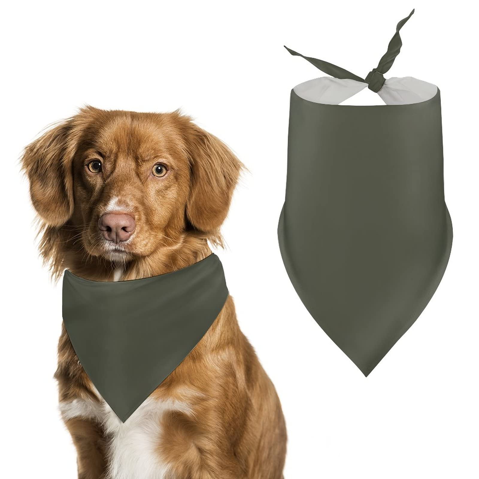 Personalized Cat Bandanas Scarf Triangle Bibs Kerchief Puppy Pet Bandanas for Small Dog Bandana Military Green