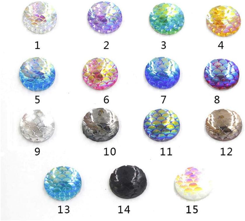 Acxico Mermaid Scale Charm or Pendant (15Pcs), Zinc Alloy Metal, Lead-Nickel Free, Handmade, Fancy Mermaid Charms Mix - Image 3