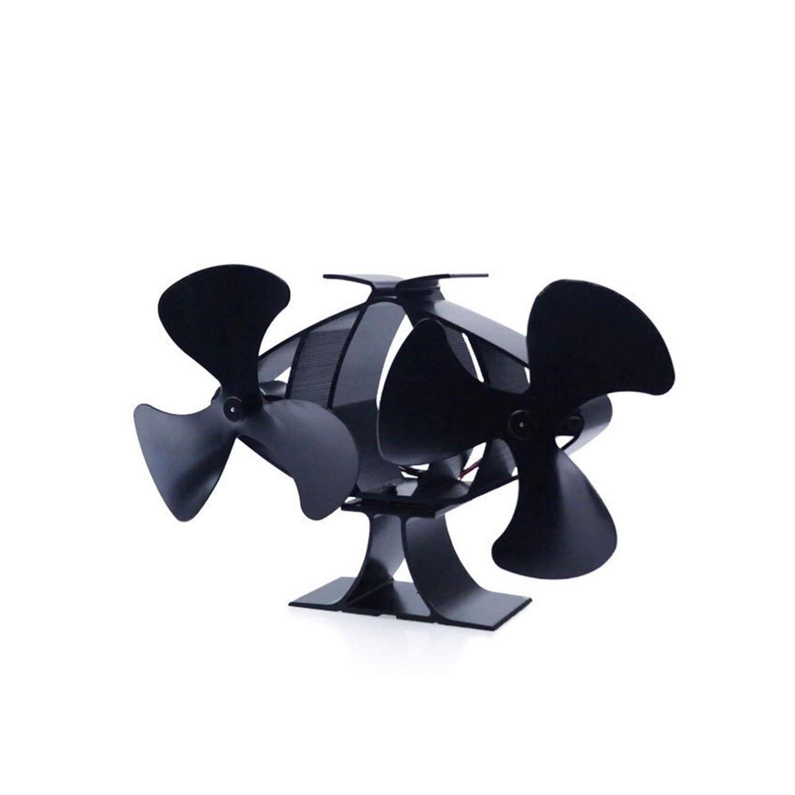 Ventilador de Estufa, Ventilador de Chimenea de Doble Motor, Ventilador de Chimenea Silenciosa, para Estufas, Estufas de Leña y Chimeneas, Black