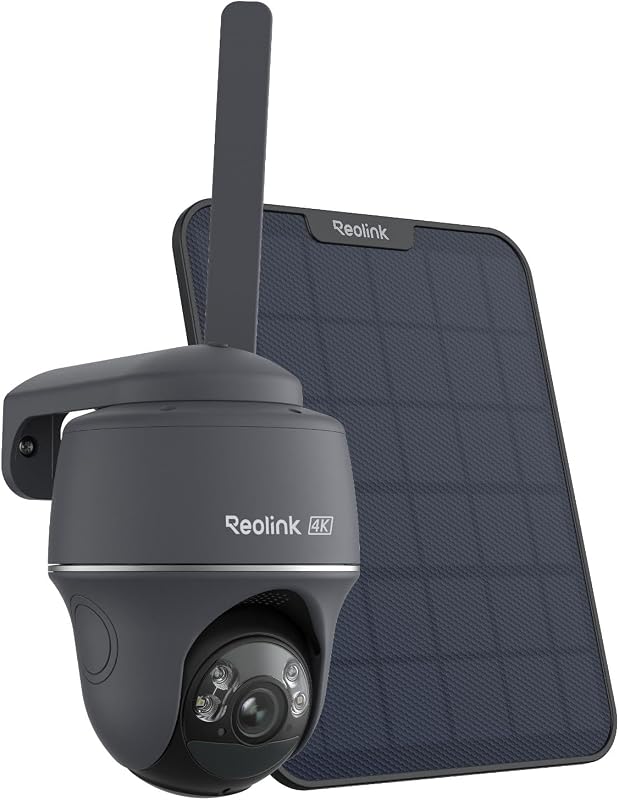 REOLINK Go PT Ultra+SP2 (Grey)+128GB SD Card,4K LTE Cellular Security Camera Wireless Outdoor, 360° Smart Detection with Auto-Tracking, Solar Powered, SIM Card Included, Local/Cloud Storage