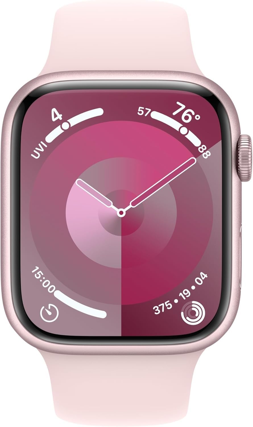 Apple Watch Series 9 [GPS + Cellular, 45mm] - Pink Aluminum Case with Pink Sport Band, M/L (Renewed)