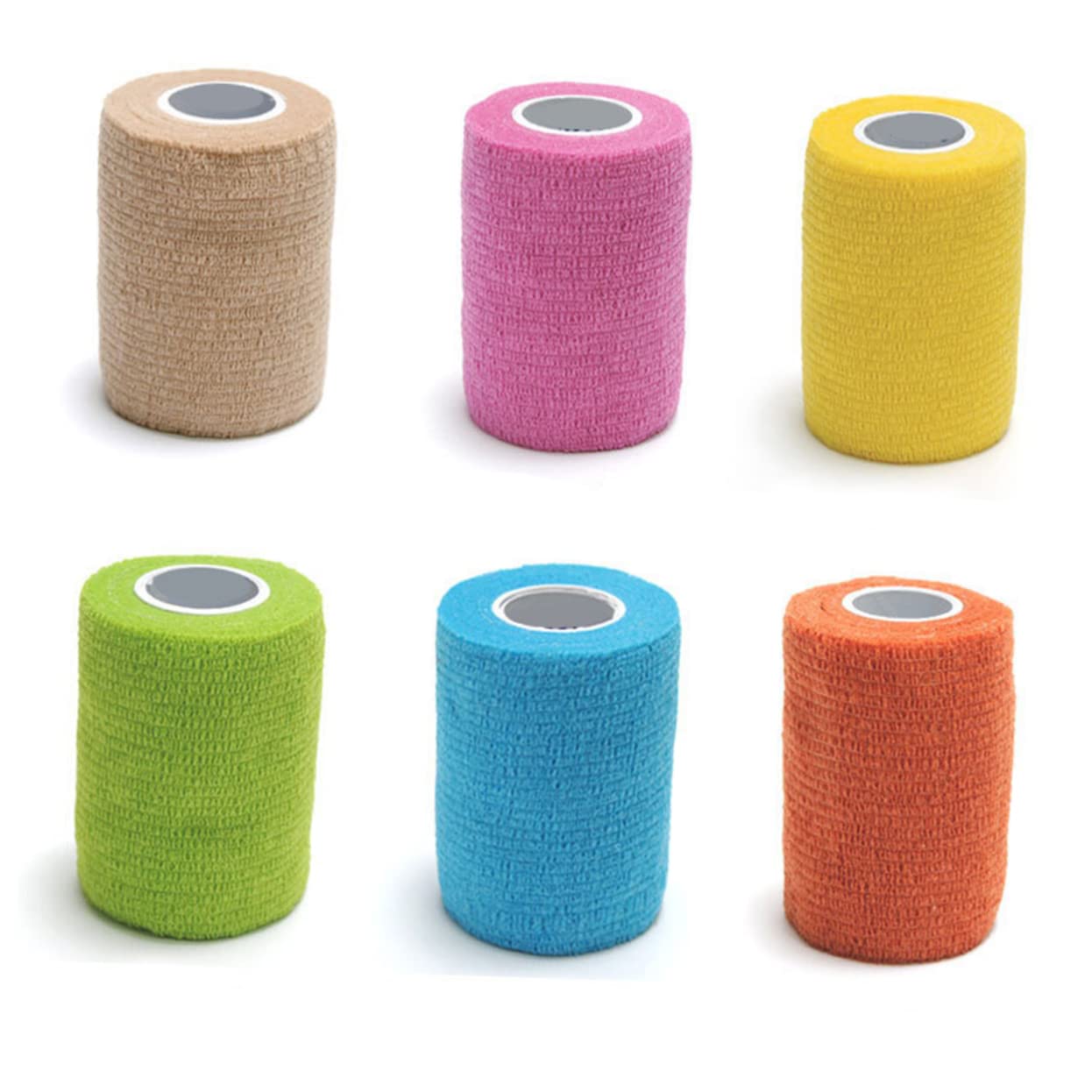 Elastic Self-Adhesive Cohesive Wrap Bandages Durable Yellow Sports Tape for First Aid Ankle and Wrist Support Comfortable Material